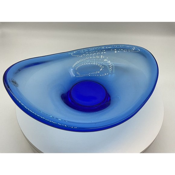 Vtg. Holmegaard MCM Chunky 1960's Oval Glass Bowl - Picture 12 of 16